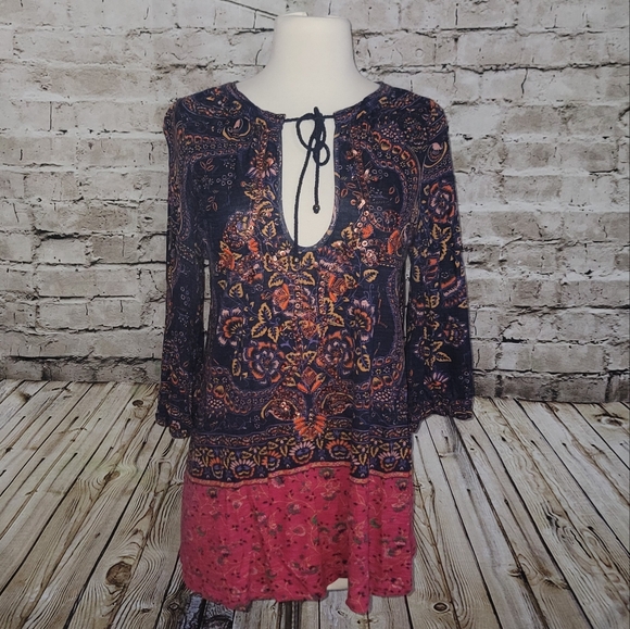 Anthropologie Meadow Rue Top Size M Multicolor Paisley - Picture 2 of 11